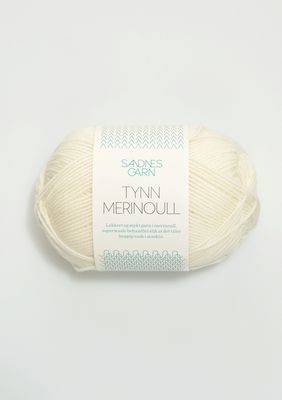 Tynn Merinoull - 1002 Hvit