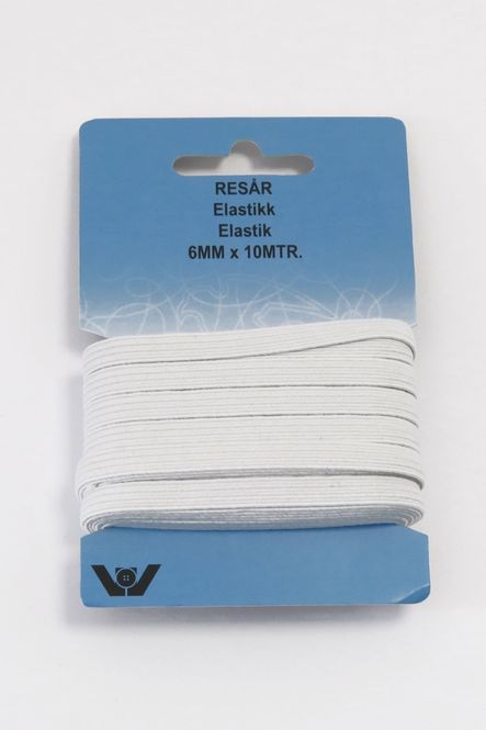 Hovedbilde Elastikk - Hvit, 6 mm (10 m)
