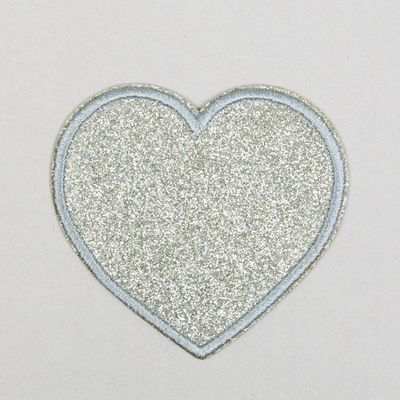 Motiv - Hjerte, sølv (75x70 mm)